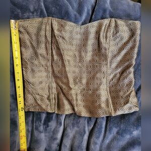 The Limited size 8 Corset strapless cropped top, brown & silver